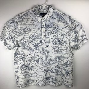 Ralph Lauren Men's Knit oxford Nautical Map Sz XXL